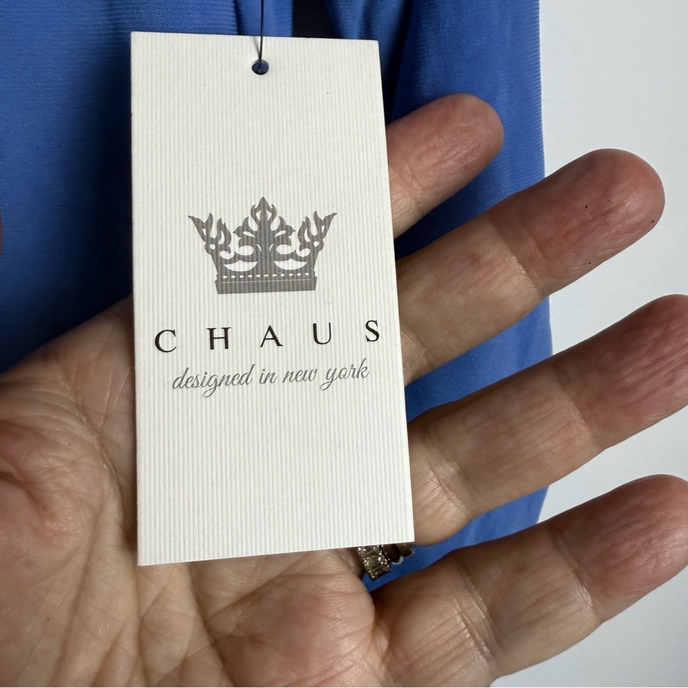 NWT Chaus Blue V-Neck Women's Top - Picture 7 of 13